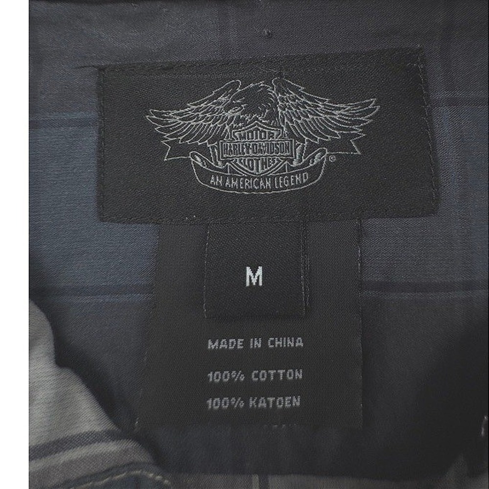 Harley-Davidson Vintage Blue Plaid‎ Check Western Shirt Medium 99069-13VM - Picture 3 of 6